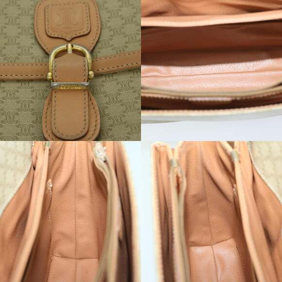 CELINE Macadam Canvas Shoulder Bag Beige - Picture 11 of 12